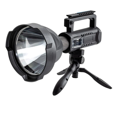 Lanterna Multifunctionala, w5120, Reincarcabila, Incarcare USB, LED, 4 Moduri De Iluminat, indicator baterie, Power Bank, Trepied, Negru